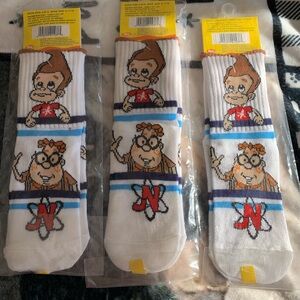 Boys Jimmy Neutron socks new in package Cartoon Character White Socks
